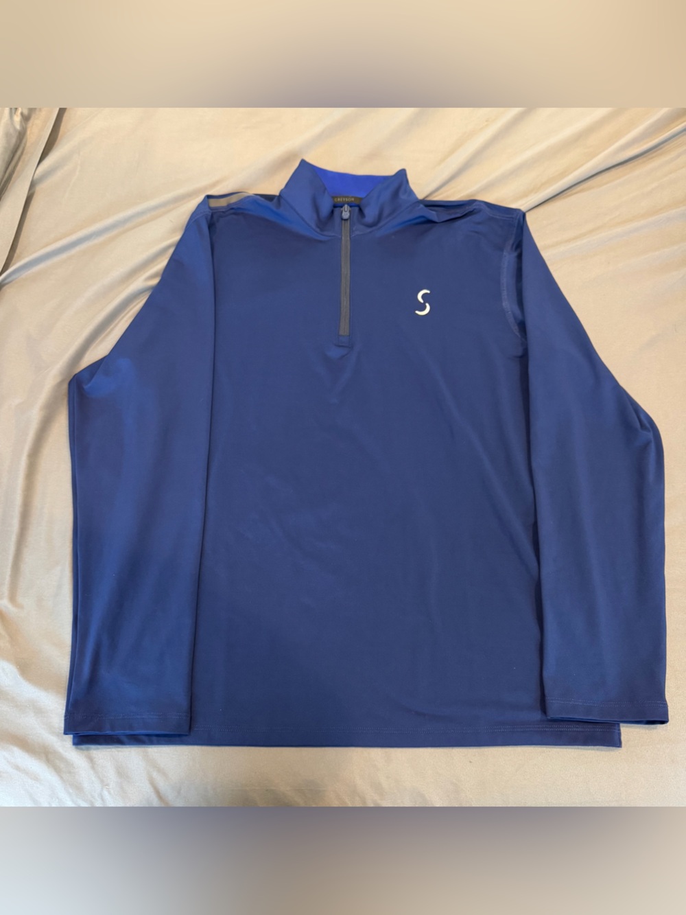 Greyson Pullover Mens L Blue 1/4 Zip Stretch Golf Performance Long Sleeve